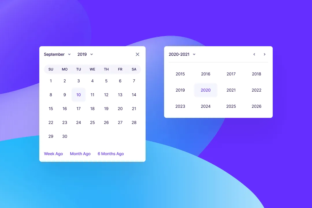 Datepicker examples